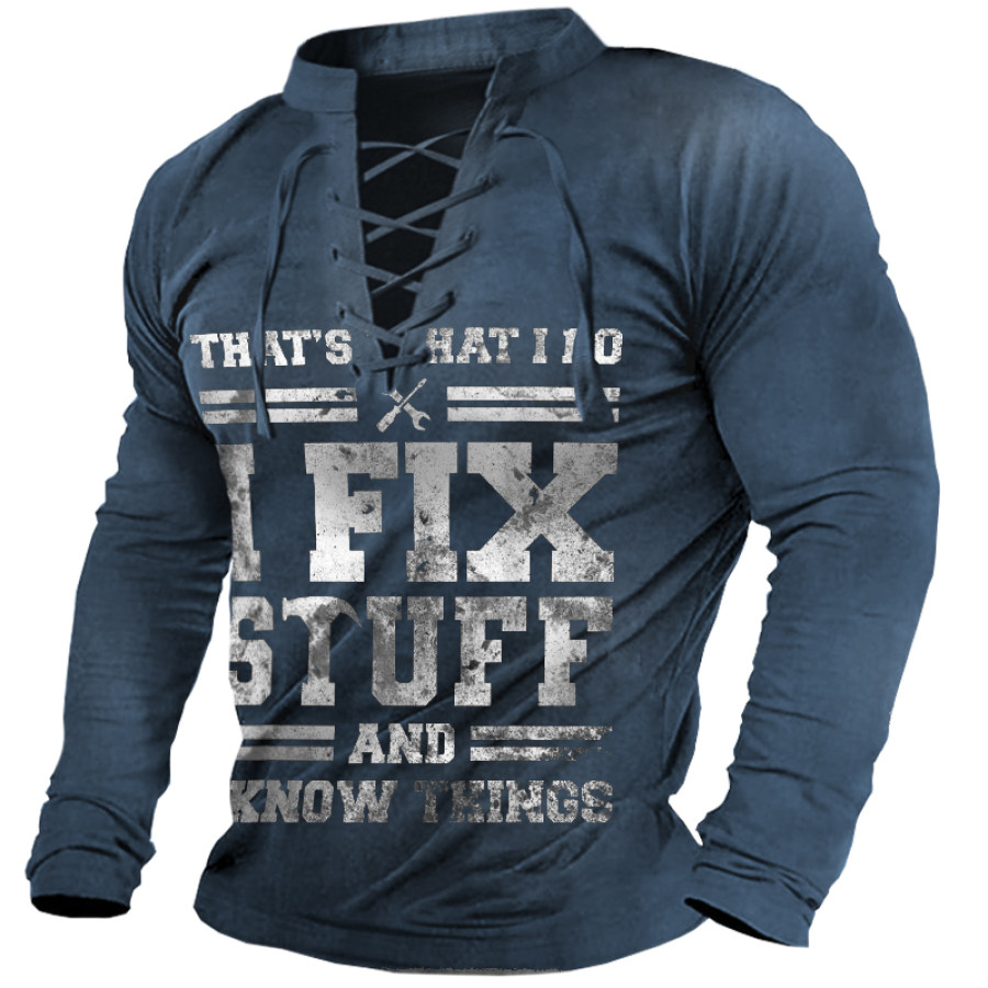 

Men's Distressed I FIX STUFF Long Sleeve T-Shirt