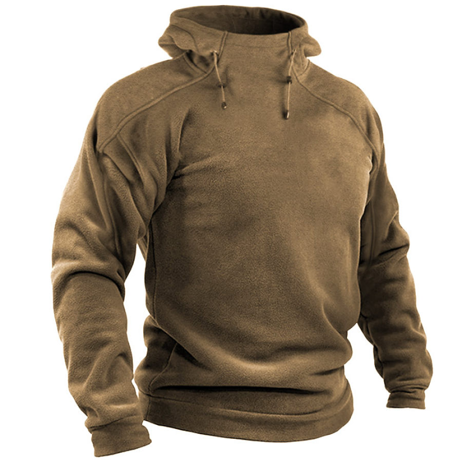 

Men's Retro Outdoor Training Fleece Tactical Hooded Sweatshirt