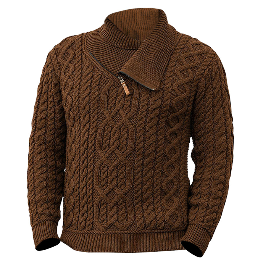 

Men's Turtleneck Knit Long Sleeve Sweater