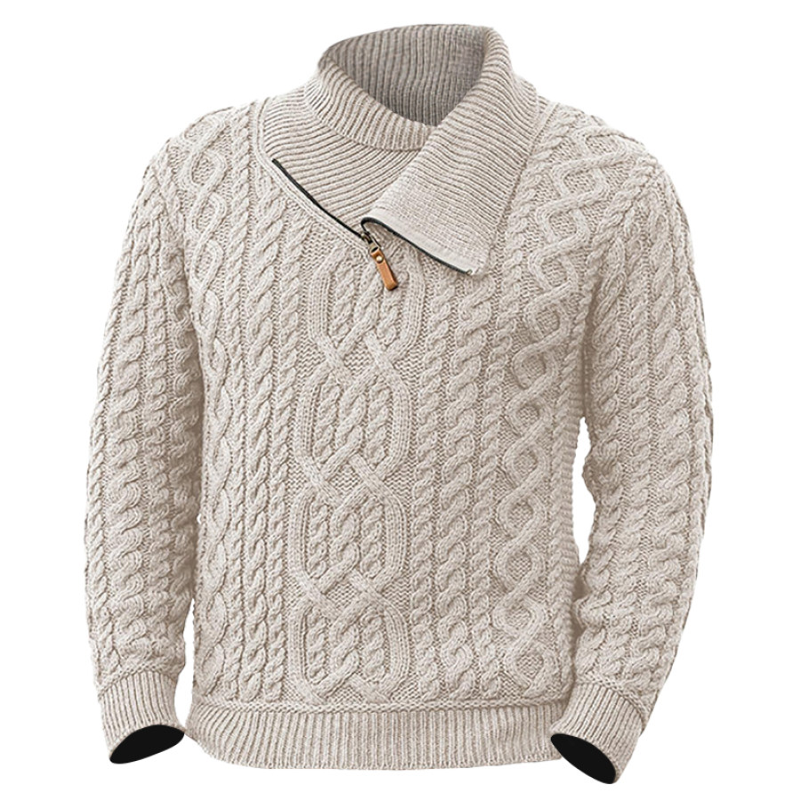 

Men's Turtleneck Knit Long Sleeve Sweater
