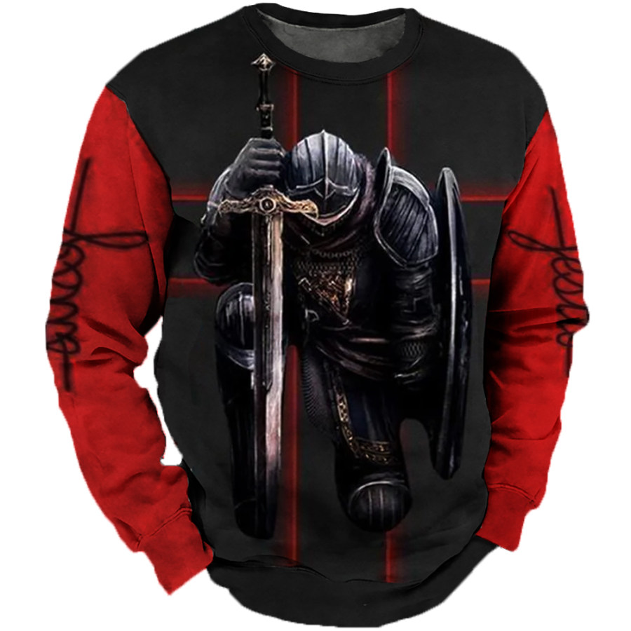 

I Bow To None Other Than Lord Jesus Christ Knight Templar 3D All Over Printed Sweatshirt