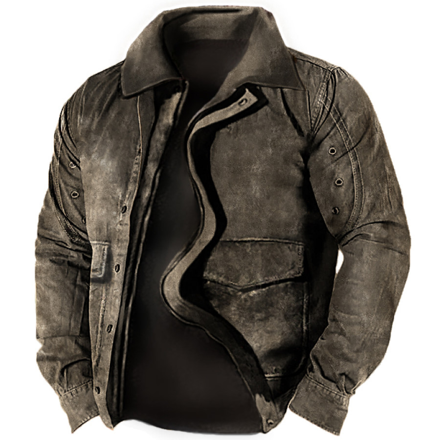 

Men's Vintage Zip Tactical Shirt Jacket