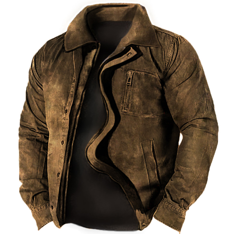 

Men's Vintage Zip Tactical Shirt Jacket