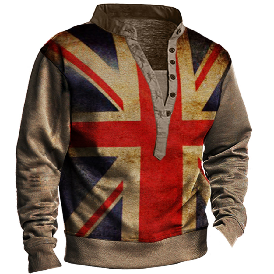 

Men's Vintage Union Jack Long Sleeve Sweatshirt