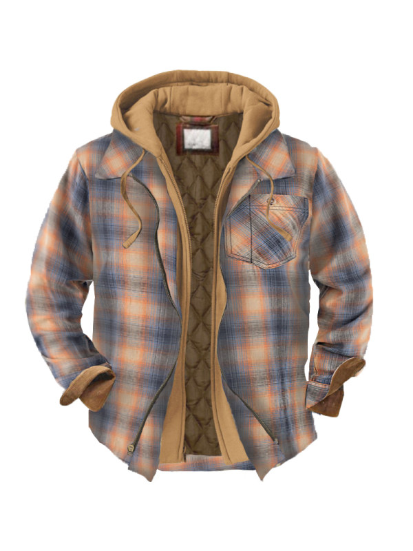 Men's Vintage Check Long Sleeve Zip Jacket