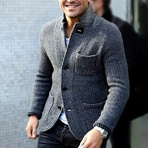 Men's Casual Fashion Thick Stand Collar Jacket - Fineesa.chimpone.com 