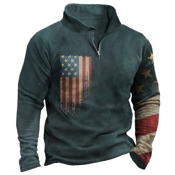 Men's American Flag Winter Sweatshirt - Nikiluwa.com 