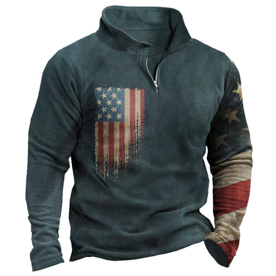 

Moletom Masculino De Inverno Com Bandeira Americana