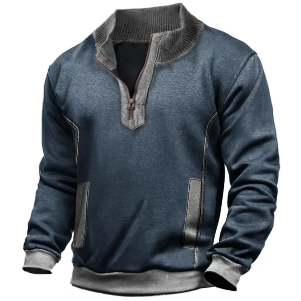 Men's Outdoor Zip Stand Collar Tactical Sweatshirt - Mosaicnew.com 