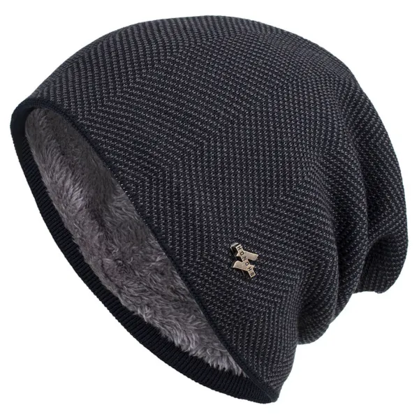 Men's Fleece H Iron Standard Pullover Knitted Wool Hat - Fineyoyo.com 