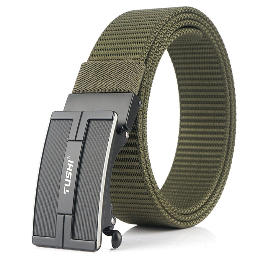 

Men's Automatic Smooth Buckle Nylon Canvas Belt