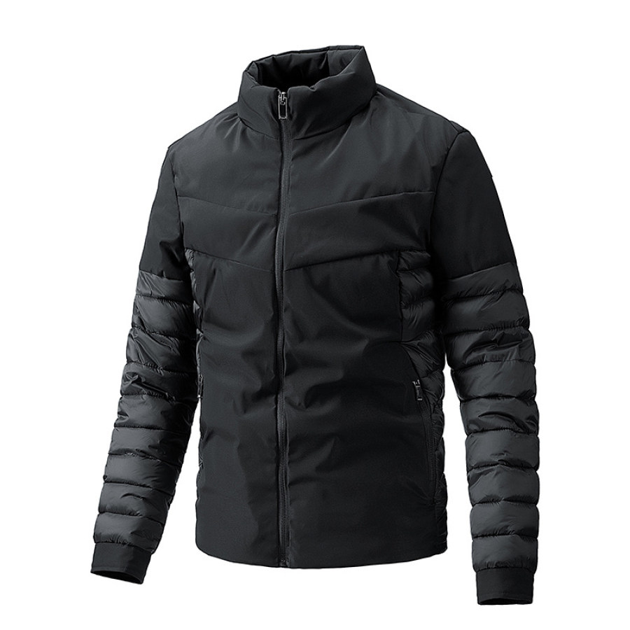 

Men's Outdoor Stand Collar Zipper Thickened Padded Jacket