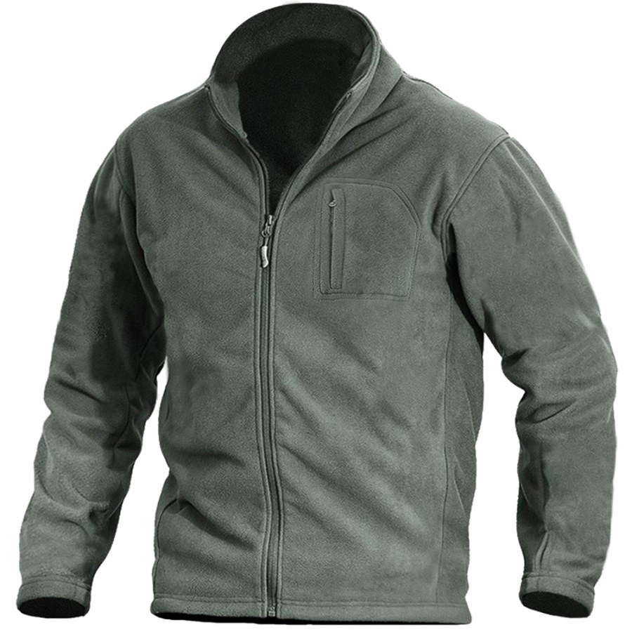 

Men's Outdoor Tactical Pocket Fleece Warm Full Zip Jacket