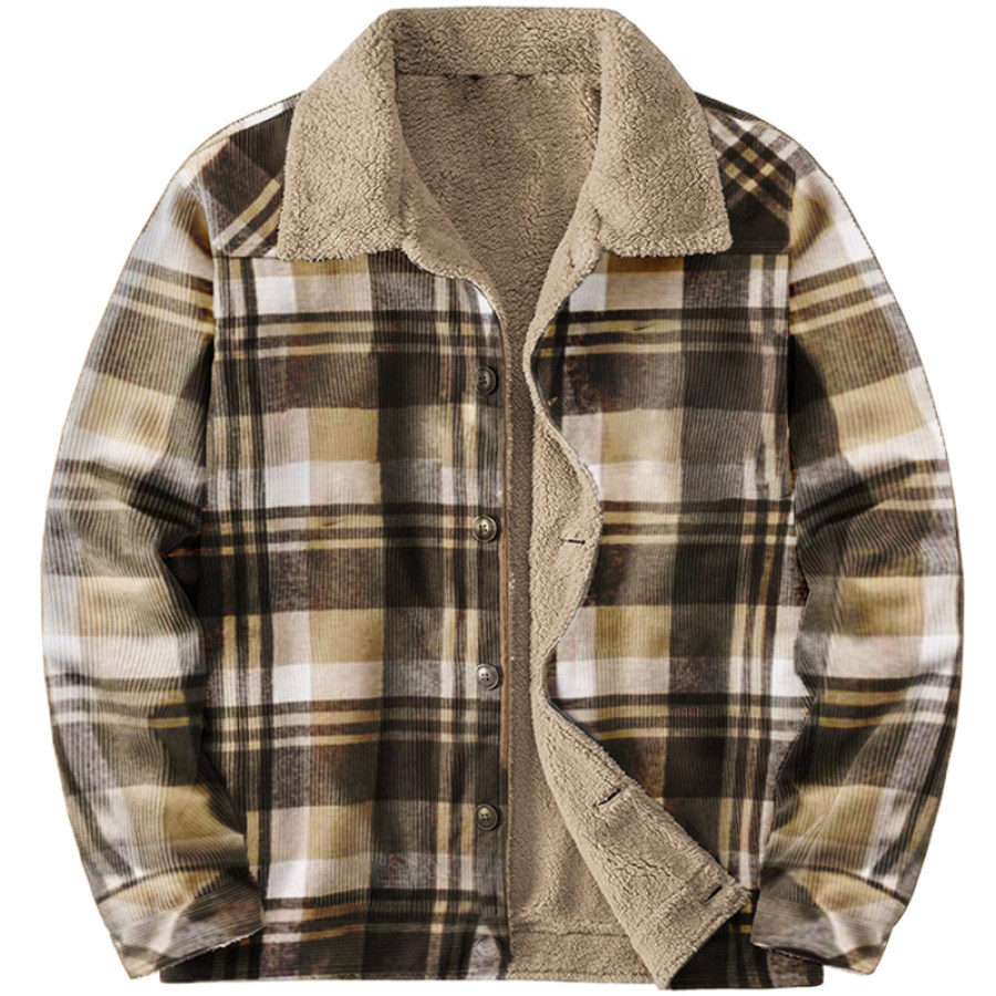 

Men's Vintage Check Cotton Long Sleeve Jacket