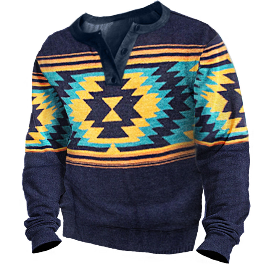 

Men's Retro Ethnic Pattern Long Sleeve Sweatshirt