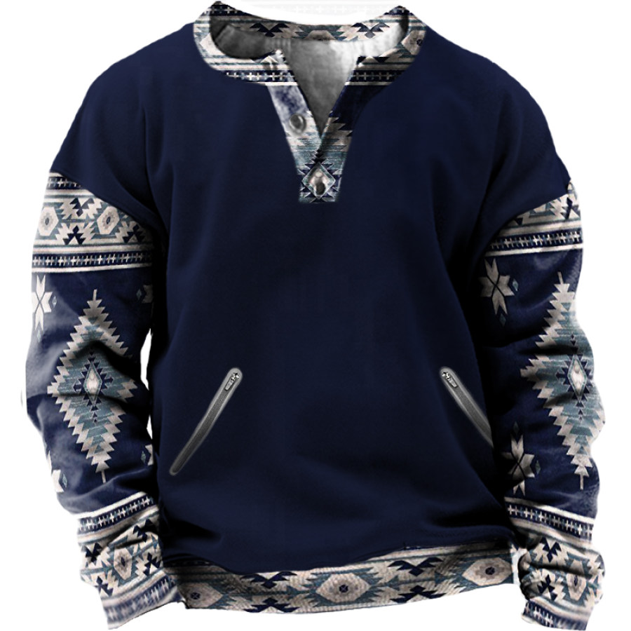 

Men's Retro Ethnic Pattern Long Sleeve Sweatshirt