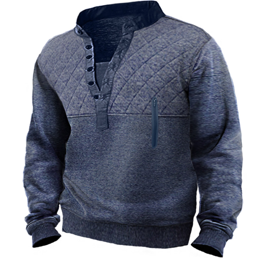 

Men's Retro Style Zip Long Sleeve Sweatshirt