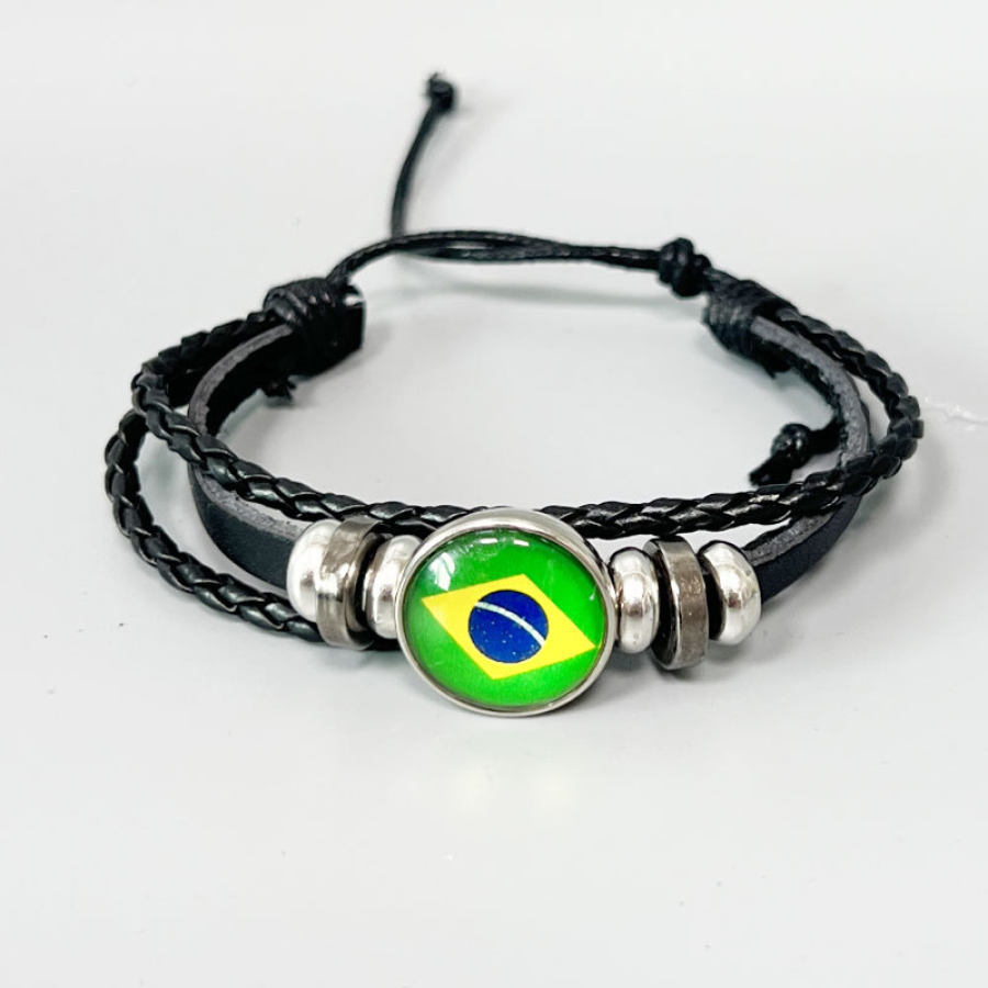 

Men's 2022 World Cup Flag Logo Fan Memorial Bracelet