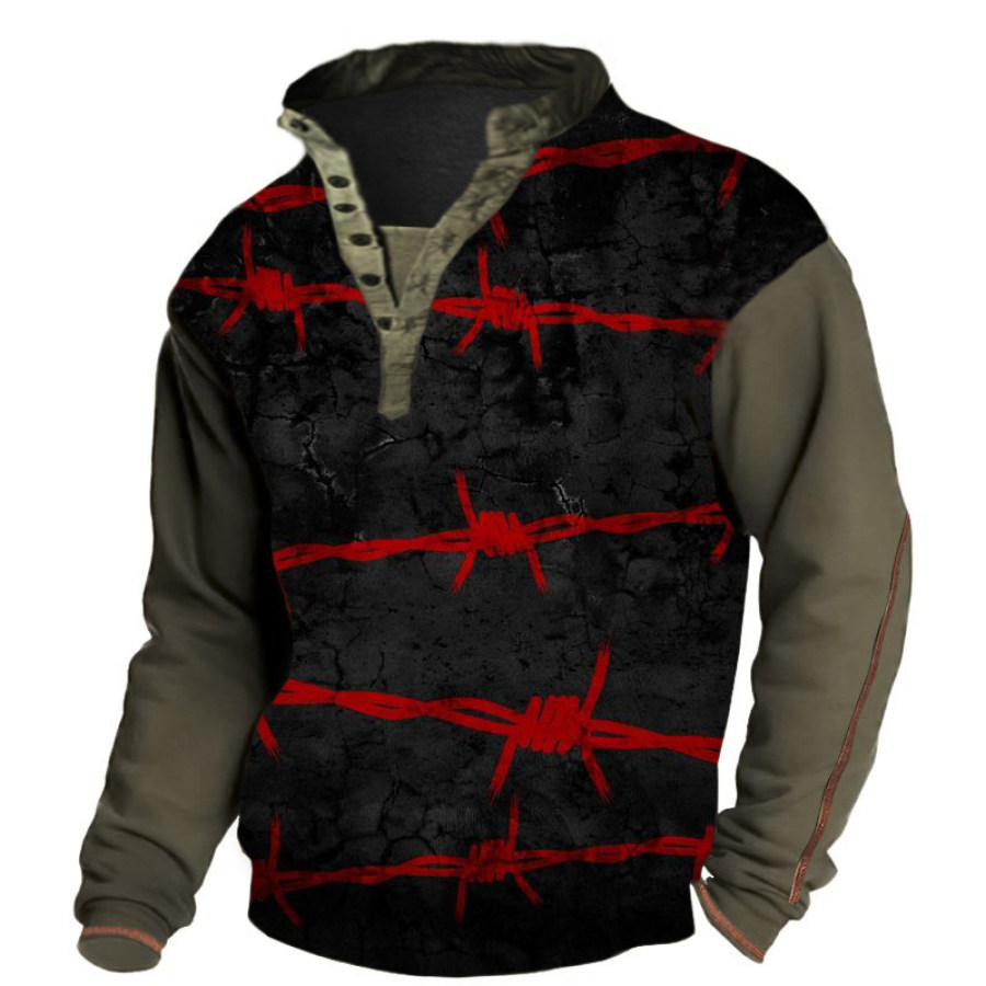 

Men's Retro Casual Folk Abstract Geometric Pattern Print Sweatshirt
