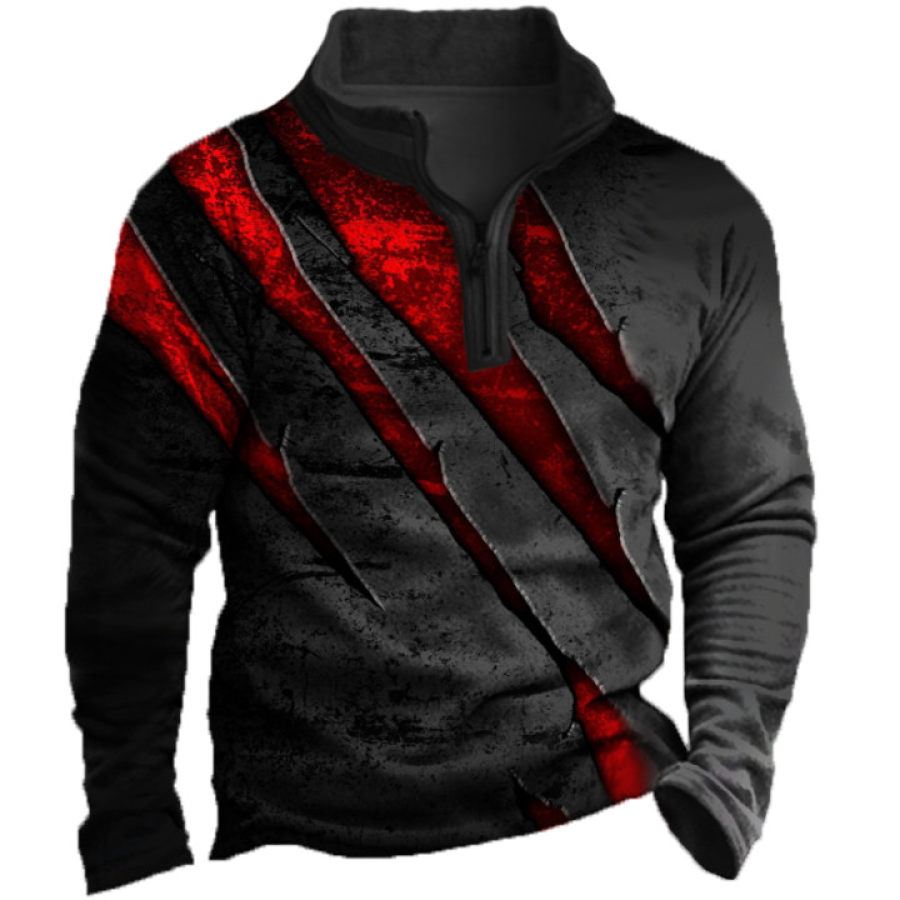 

Men's Vintage Claw Mark Long Sleeve Sweatshirt