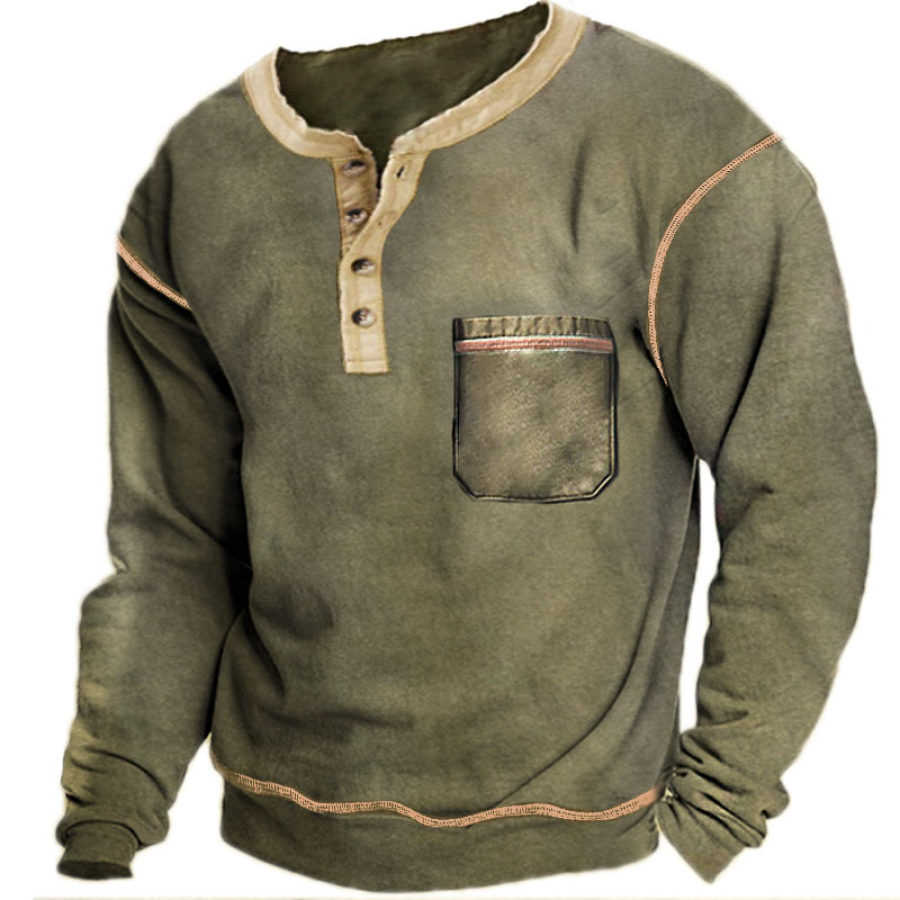

Men's Vintage Distressed Long Sleeve Sweatshirt