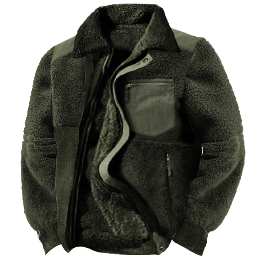 

Men's Vintage Thick Stand Collar Pocket Tactical Jacket
