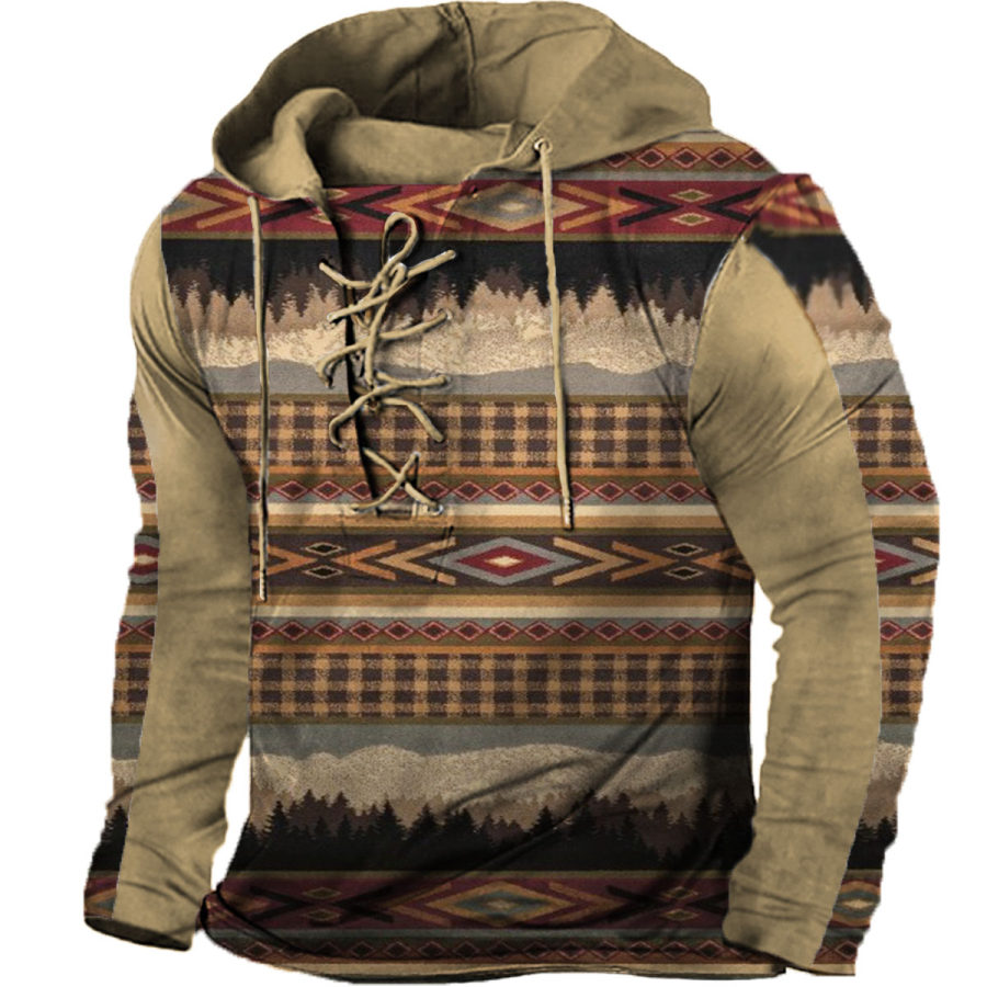 

Men's Vintage Ethnic Pattern Long Sleeve T-Shirt