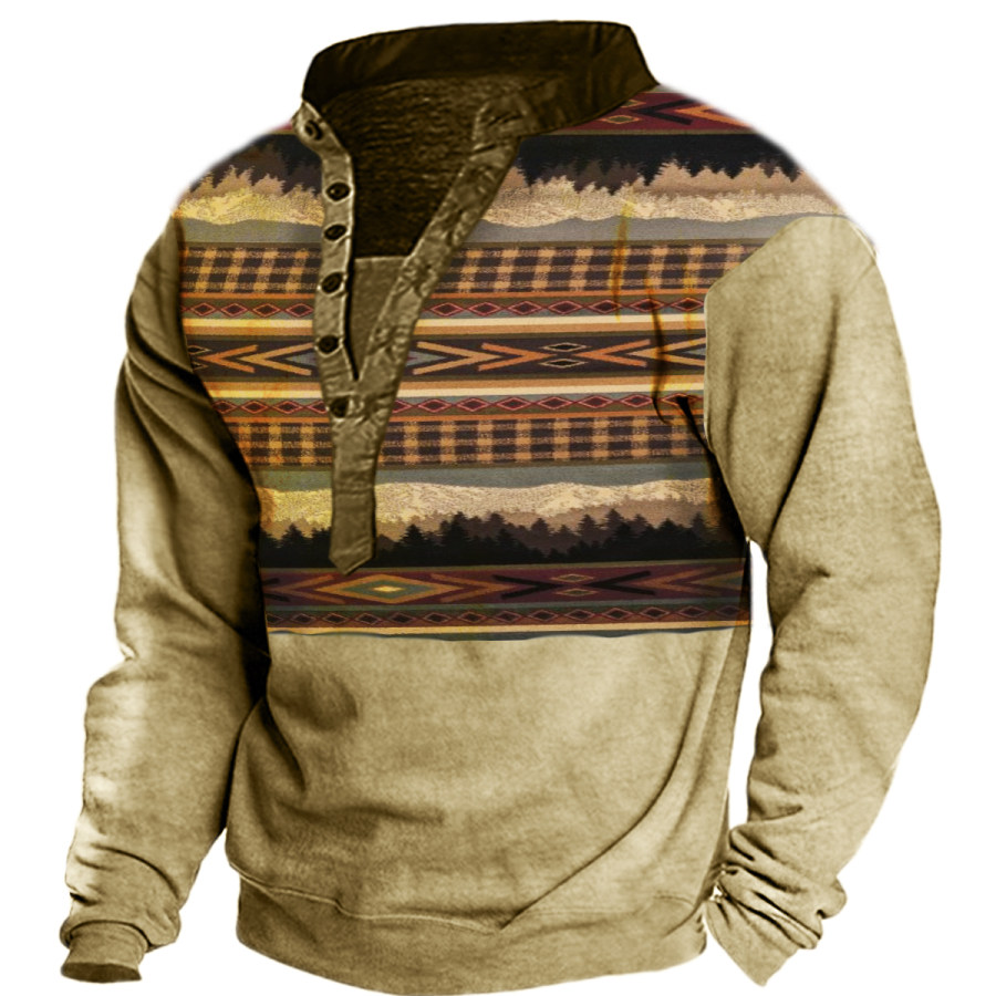 

Men's Retro Ethnic Style Long-sleeved Sweatshirt