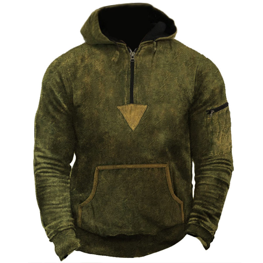 

Men's Retro Outdoor Training Warm Tactical Half-Zip Hoodie