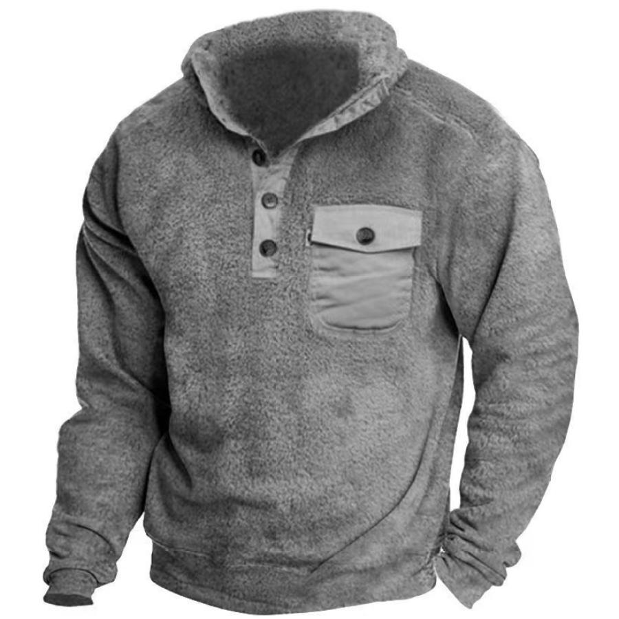 

Men's Winter Warm Fleece Lapel Sweatshirt