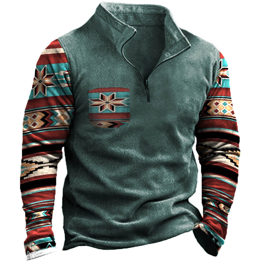 

Men's Retro Ethnic Pattern Long Sleeve Sweatshirt