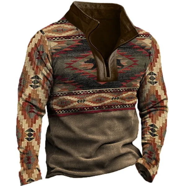 Men's Retro Ethnic Pattern Long Sleeve Sweatshirt Only $27.99 - Cotosen.com
