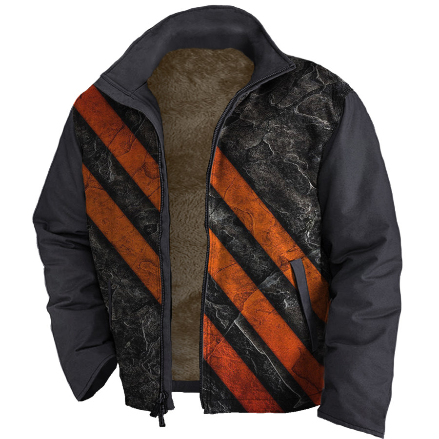 

Men's Vintage Casual Long Sleeve Fleece Jacket