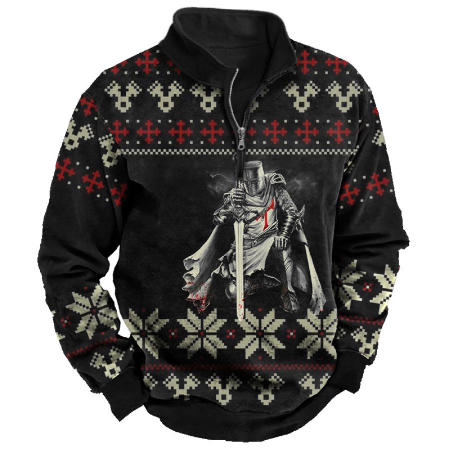 

Men's Templar Christmas Print Half-Zip Sweatshirt