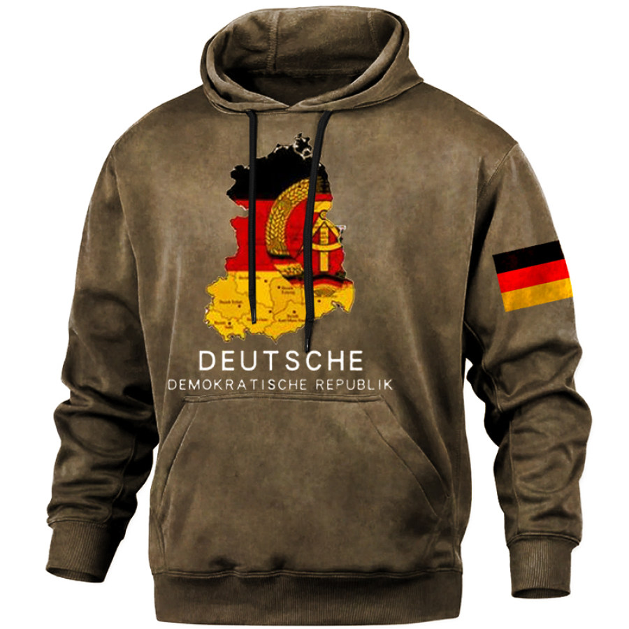

Men's Vintage German Flag Military Print Hoodie