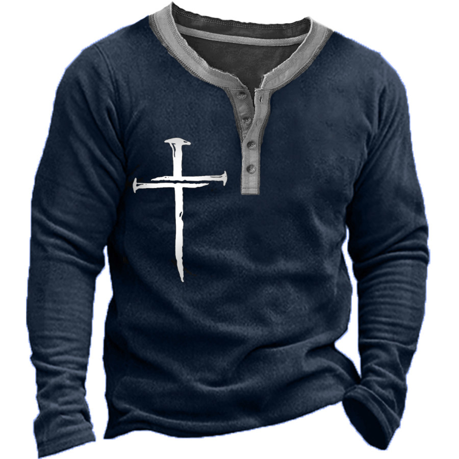

Men's Vintage Distressed Ten Word Frame Long Sleeve Sweatshirt