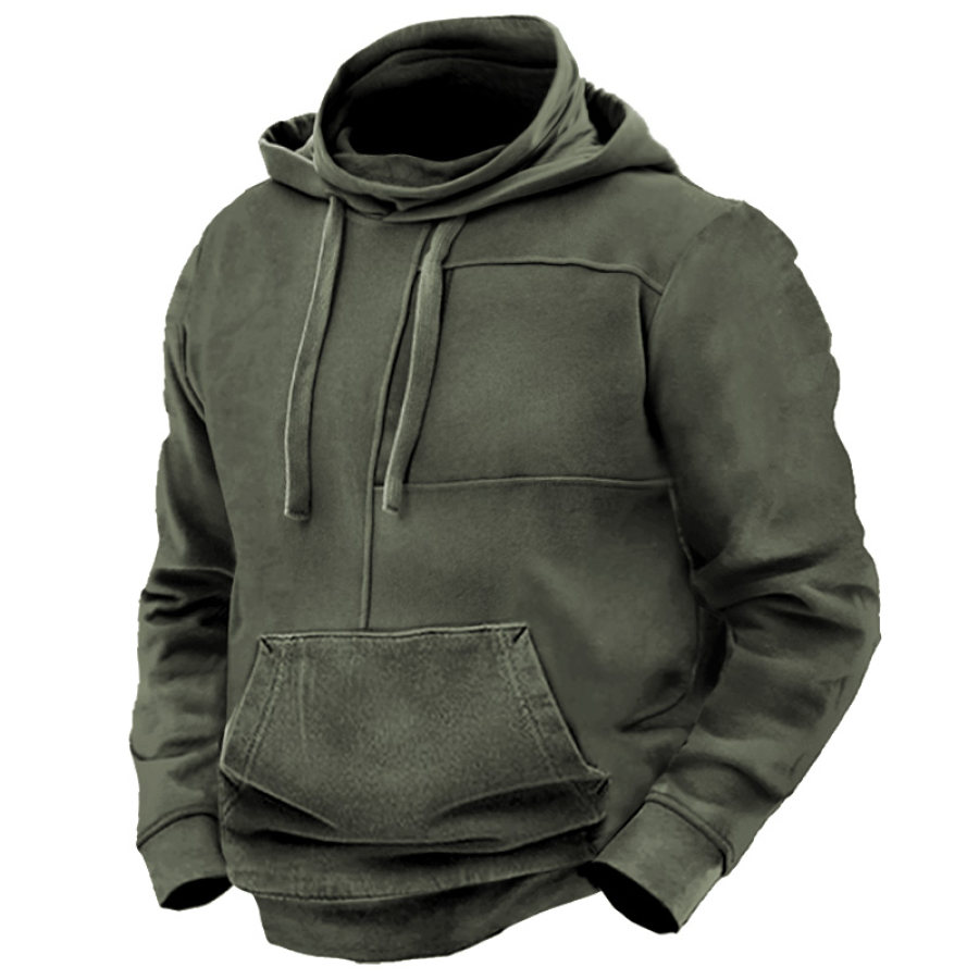 

Men's Retro Outdoor Training Patchwork Tactical Hoodie