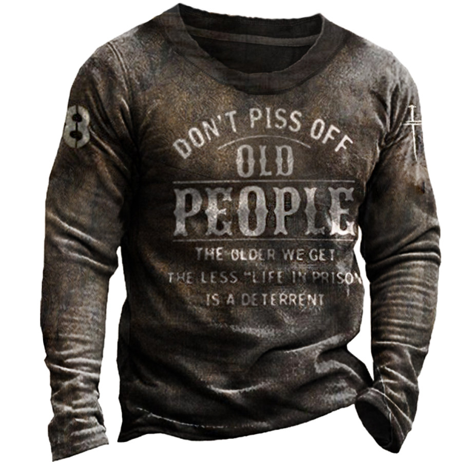 

Men's Vintage Old People Long Sleeve Sweatshirt