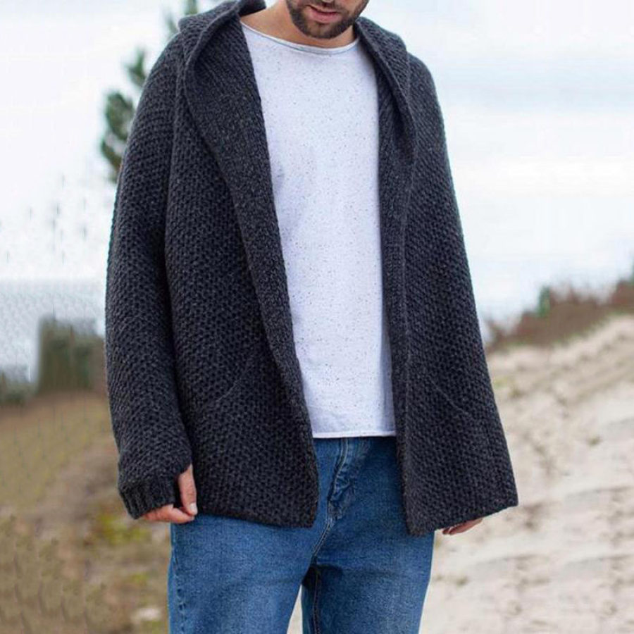 

Men's Casual Vintage Long Sleeve Cardigan Knit Jacket