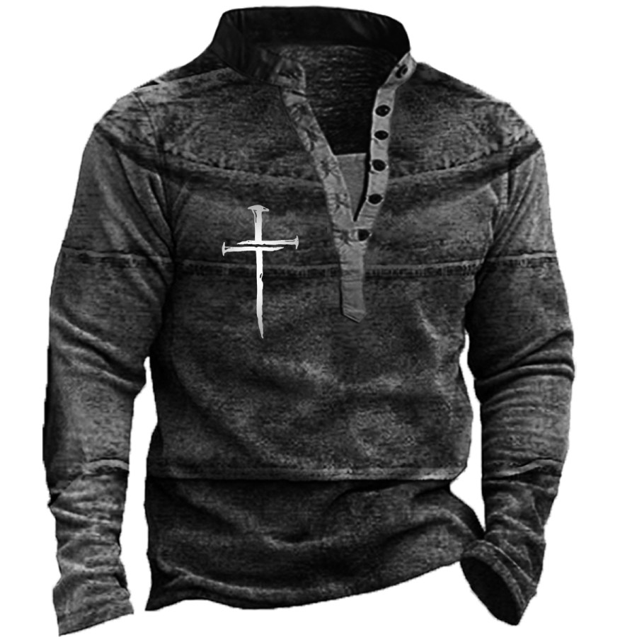 

Men's Retro Cross Long Sleeve Sweatshirt