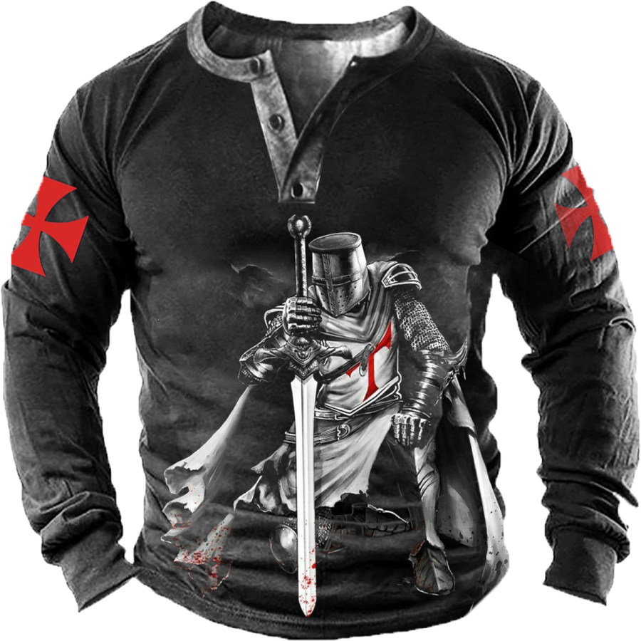 

Men's Retro Casual Templar Long Sleeve Sweatshirt