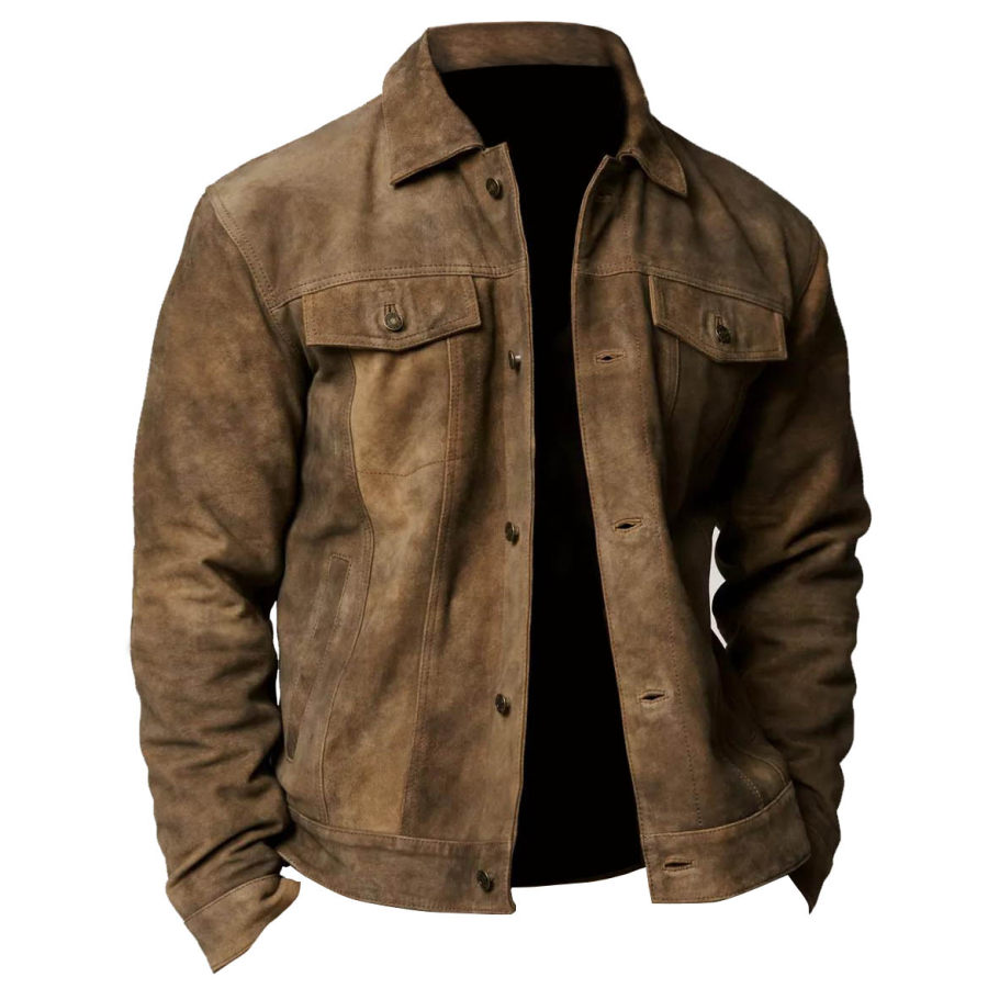 

Men's Outdoor Tactical Suede Leather Jacket