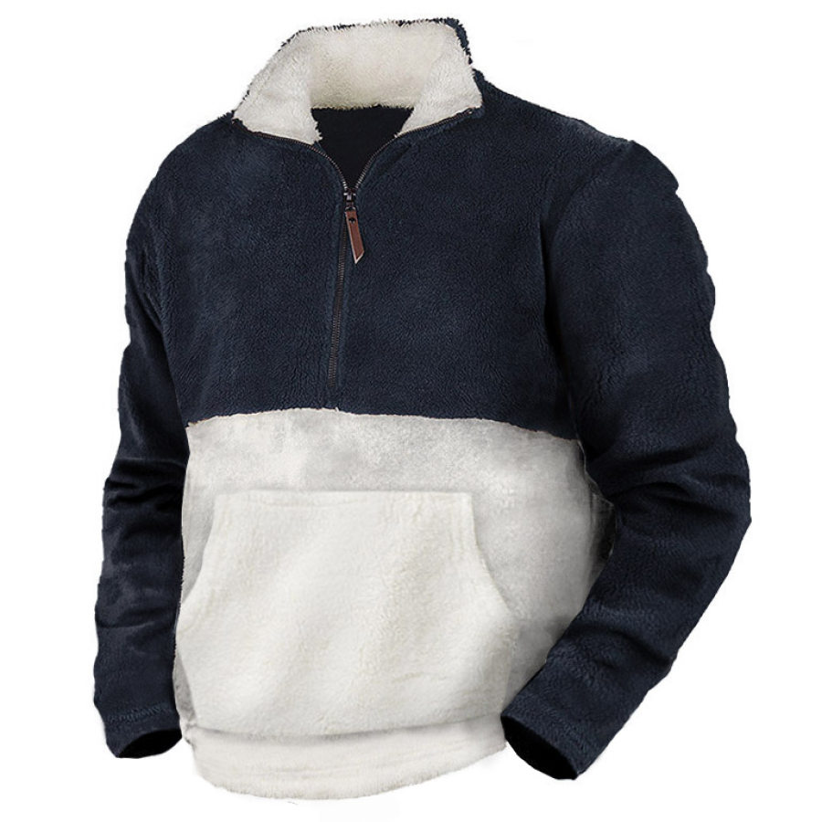 

Men's Outdoor Fleece Warm Quarter Zip Sweatshirt