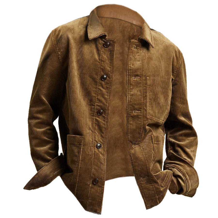 

Men's Vintage Lapel Pocket Tactical Jacket