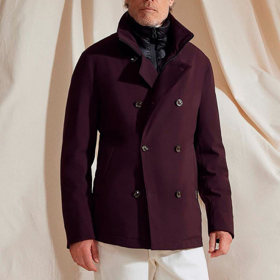 

Men's Vintage British Style Long Sleeve Trench Jacket