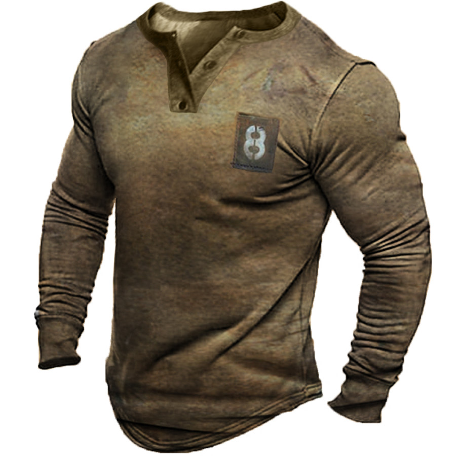 

Men's Vintage Distressed Casual Long Sleeve Sweatshirt