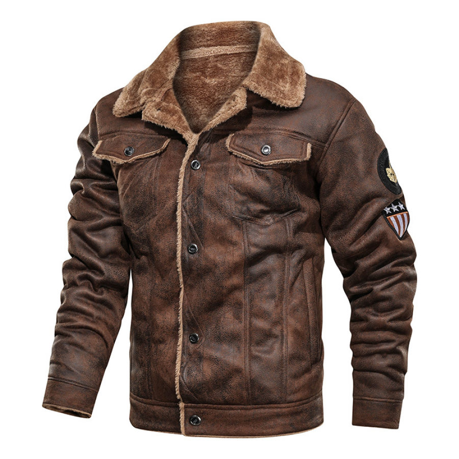 

Men's Motorcycle Air Force Faux Leather Jacket