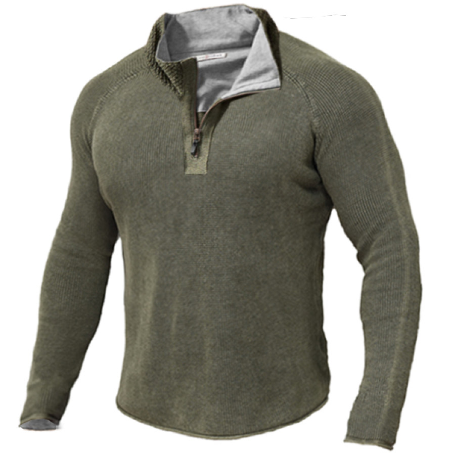 

Men's Outdoor Henley Collar Tactics Winter Sweater