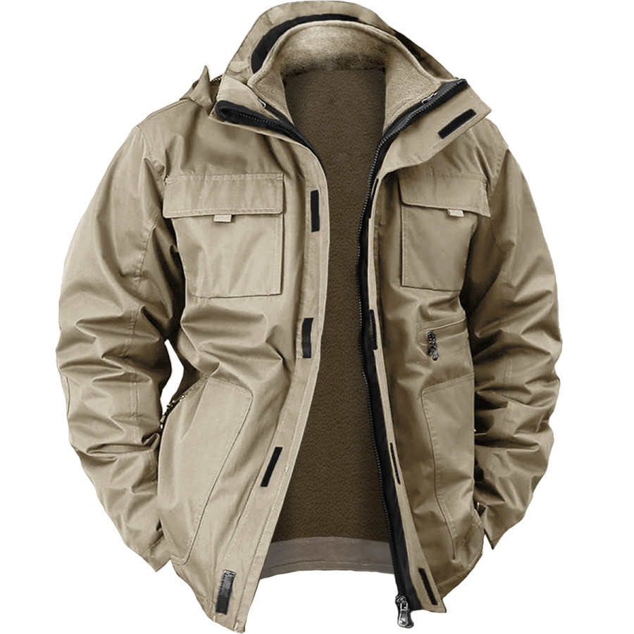 

Men's Retro Outdoor Workwear Long Sleeve Training Jacket