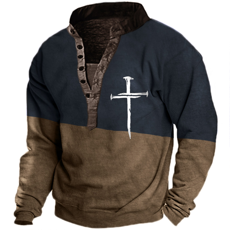 

Men's Retro Cross Long Sleeve Sweatshirt